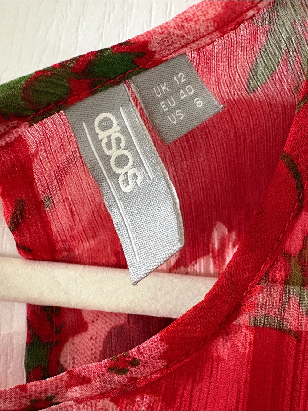 ASOS Red Floral Ruffled Peplum Blouse - Picture 3 of 4